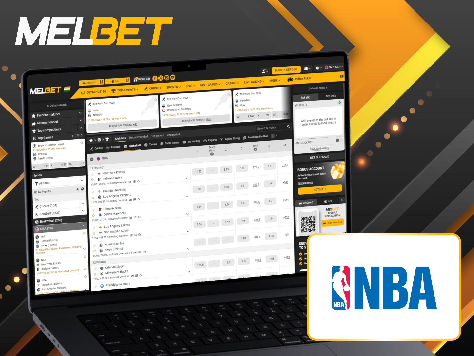 Watch the latest NBA highlights and start betting on basketball at Melbet.