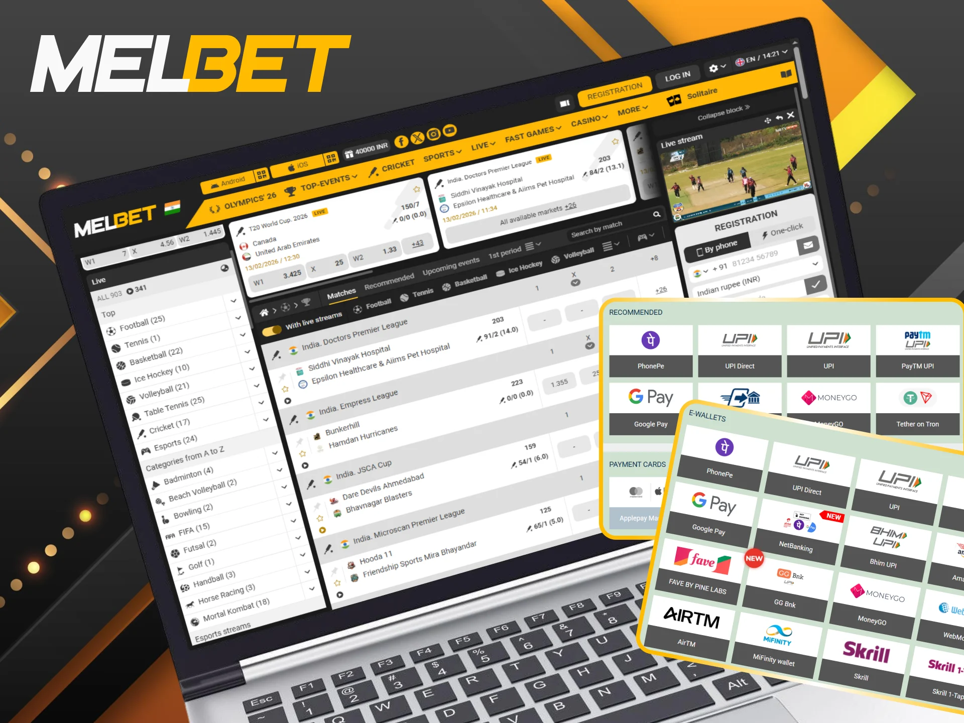 Choose secure payment methods for your Melbet live betting experience.