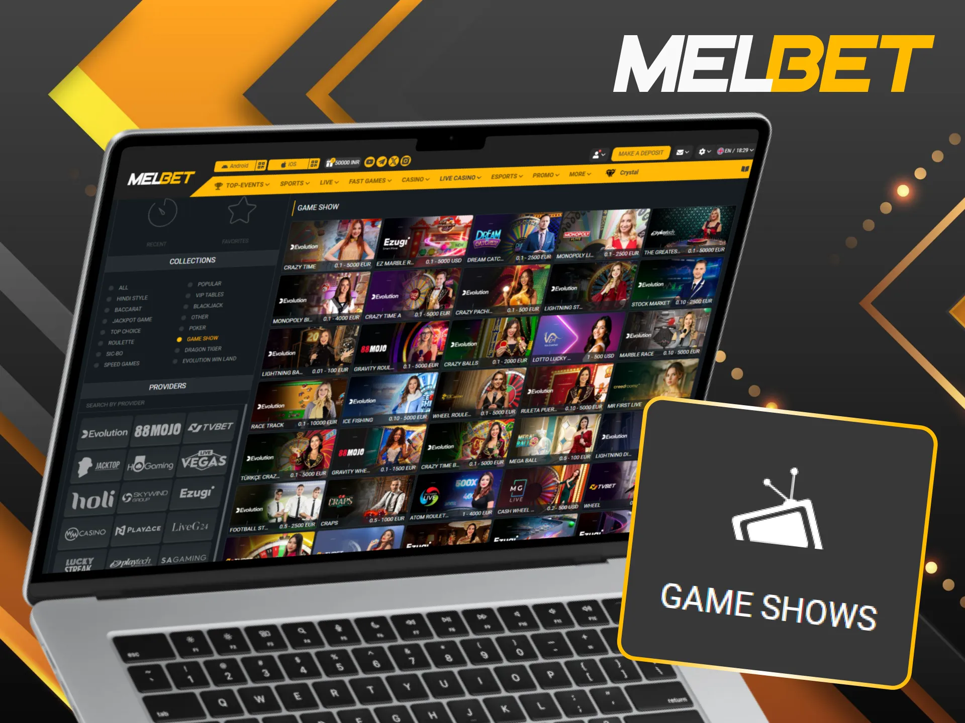 Join game shows at Melbet and enjoy interactive live entertainment.