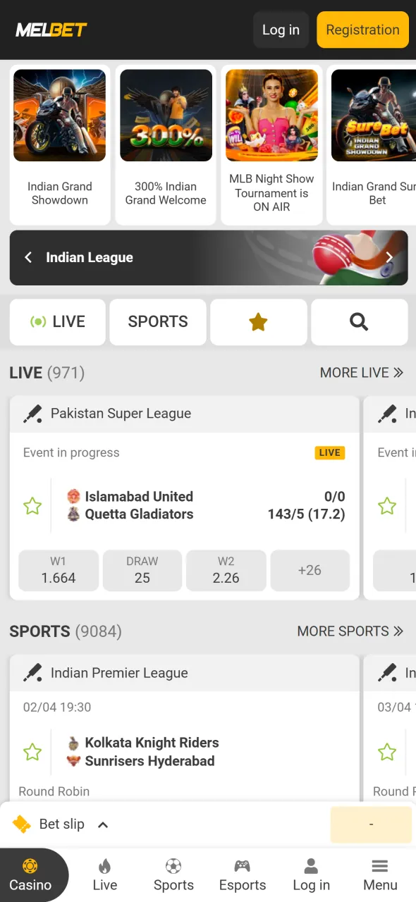 Open Melbet app and proceed to log in to your account.