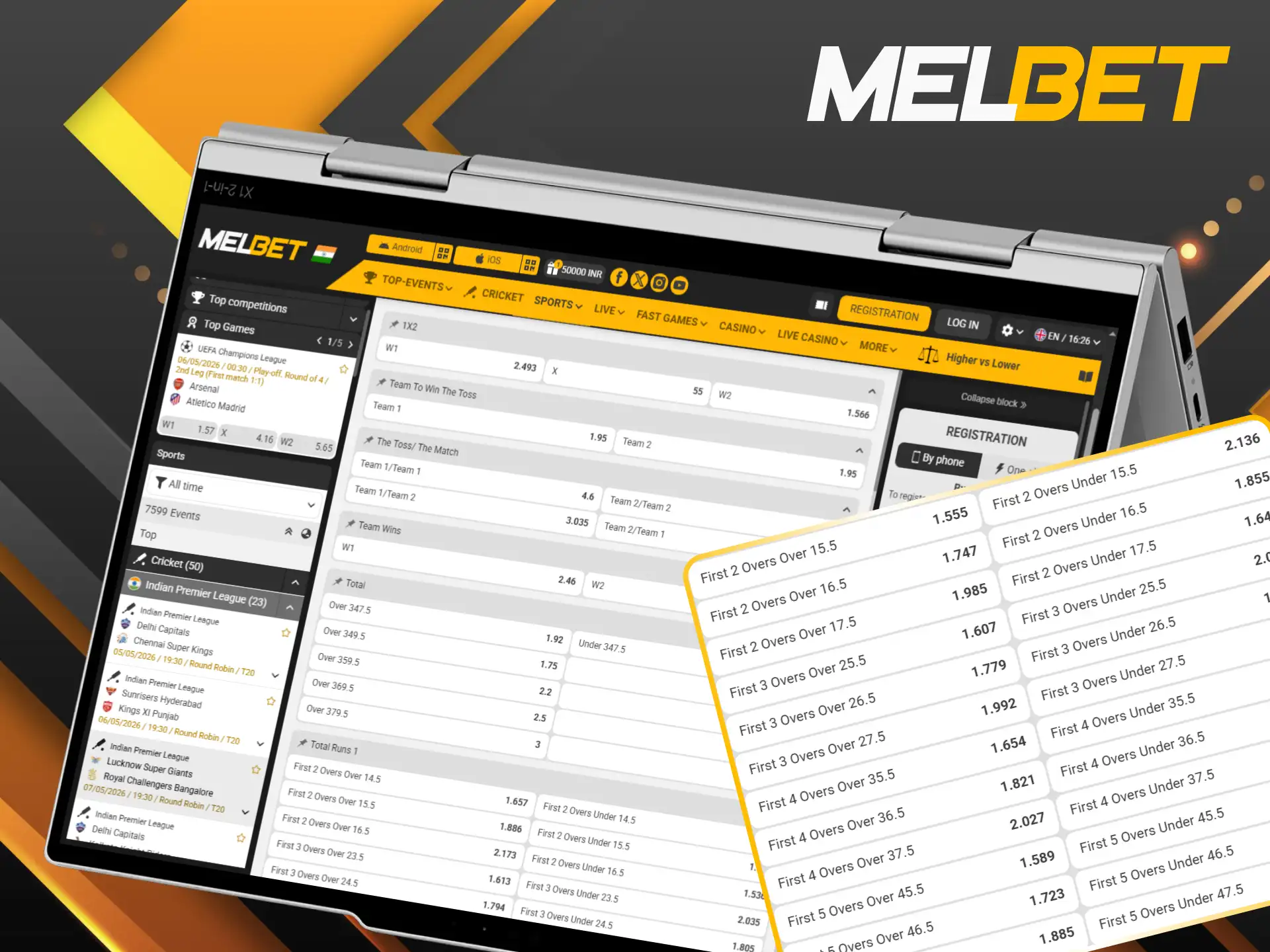 Analyze the latest odds and favorites for IPL winners on Melbet.