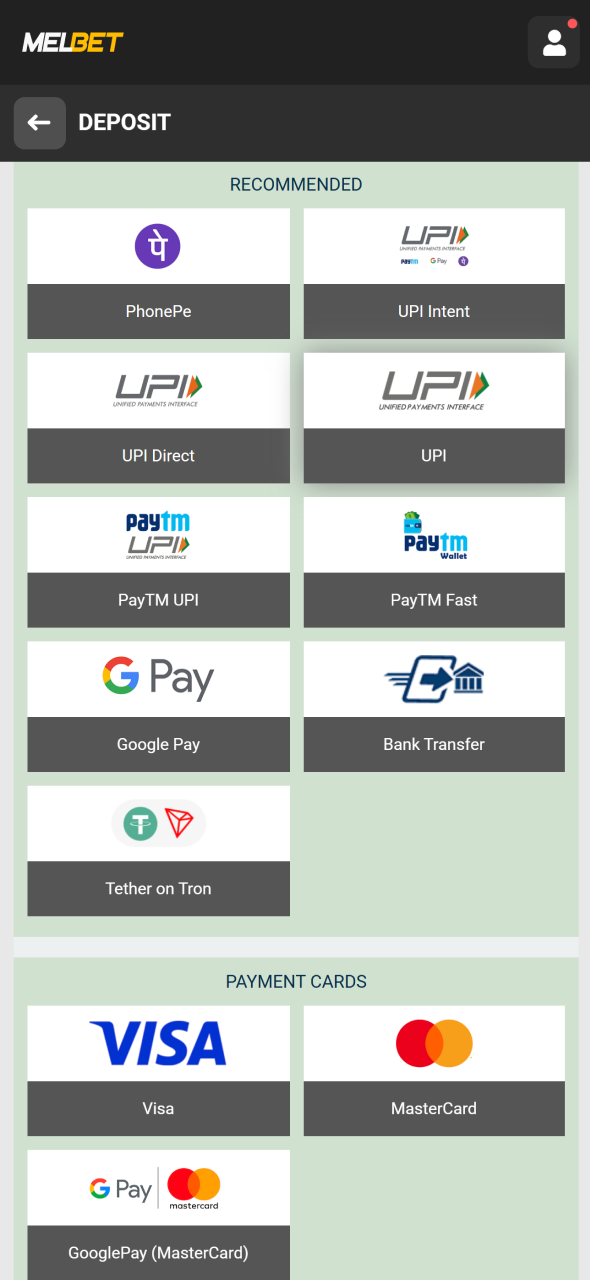 Add money to your gaming balance on the Melbet platform in India safely.
