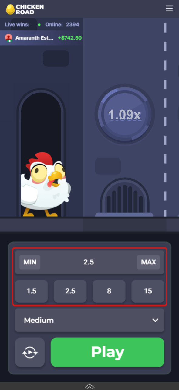 Set your bet for Chicken Road using the Melbet mobile app.